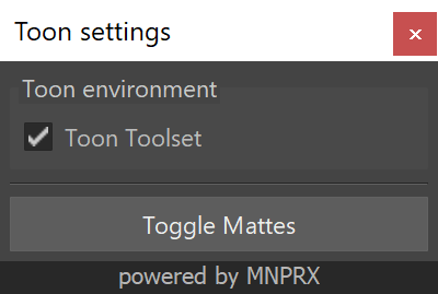 Toon settings window