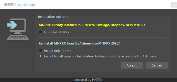 MNPRX Installation